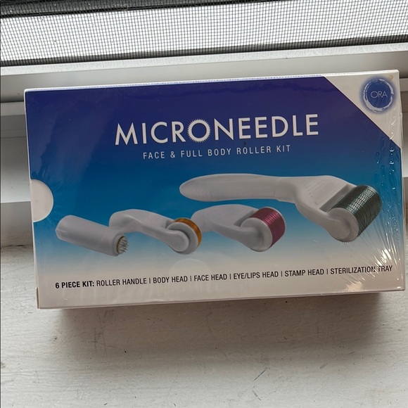 ORA Microneedle Face & Full Body Roller Kit - White Black Pink new in box
